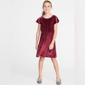 Old Navy‎ Velvet Dress in Burgundy, Girls Size XXL (16)